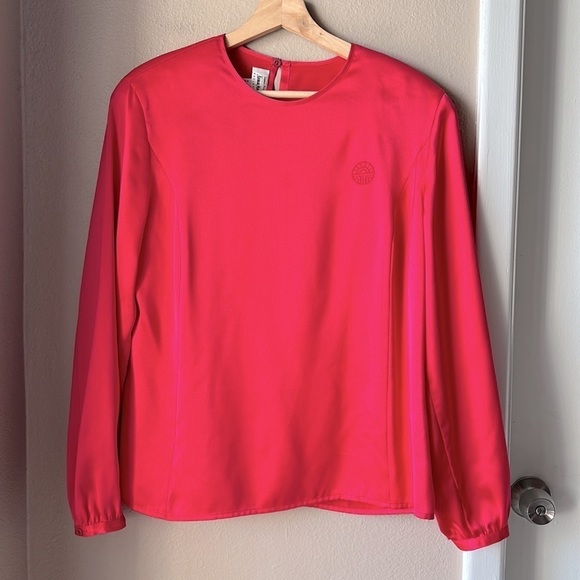 Vintage Louis Feraud Pink Long Sleeve Blouse - Picture 2 of 7